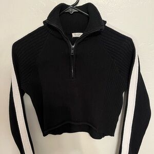 John Galt cropped 3/4 zip sweater